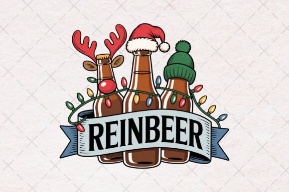 Beer Christmas PNG: Festive Illustrations for Sellers