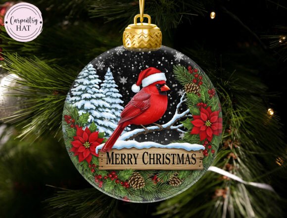 Cardinal Christmas Ornament Illustrations Review