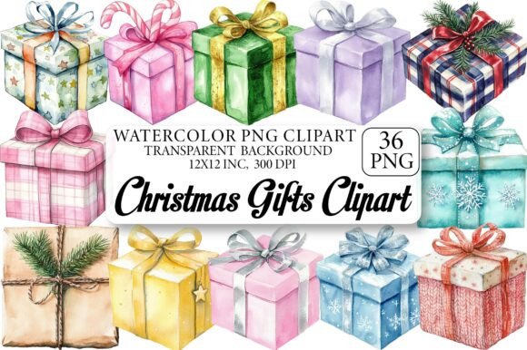 Christmas Gifts Clipart: Illustrations for Sellers