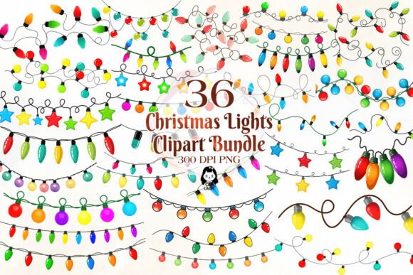 Christmas Light Strings Clipart Bundle Review