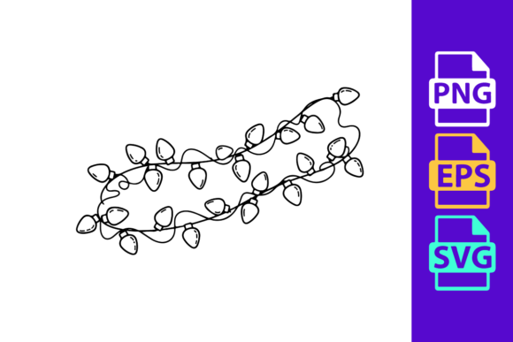 Christmas Lights Outline for Illustrations