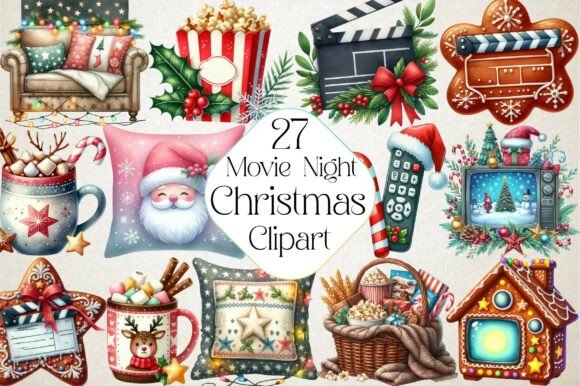 Christmas Movie Night Clipart & Illustrations Review