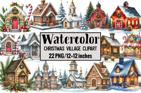 Christmas Village Clipart & Illustrations Review