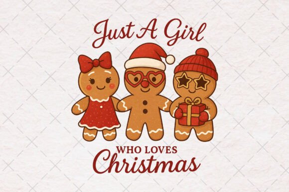 Cute Gingerbread Couple Christmas PNG Illustrations