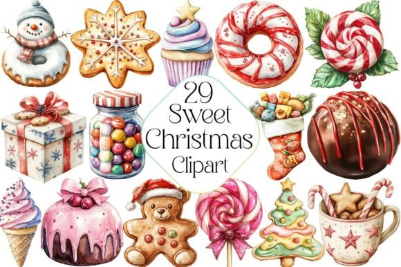 Cute Sweet Christmas Clipart PNG: Illustrations Review