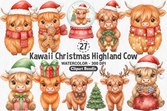 Kawaii Christmas Highland Cow Clipart: A Designer’s Review