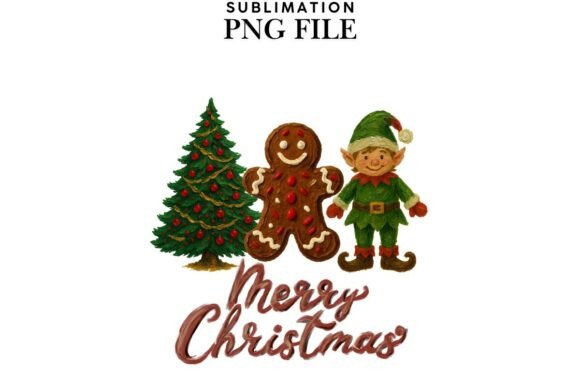 Oil Painted Christmas Trio PNG for Illustrations