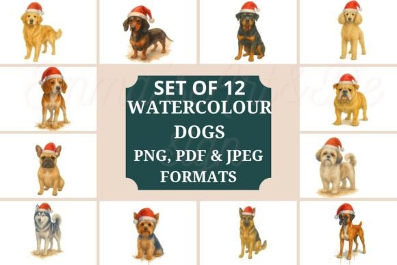 Review: 12 Christmas Dog Clipart Set for Branding