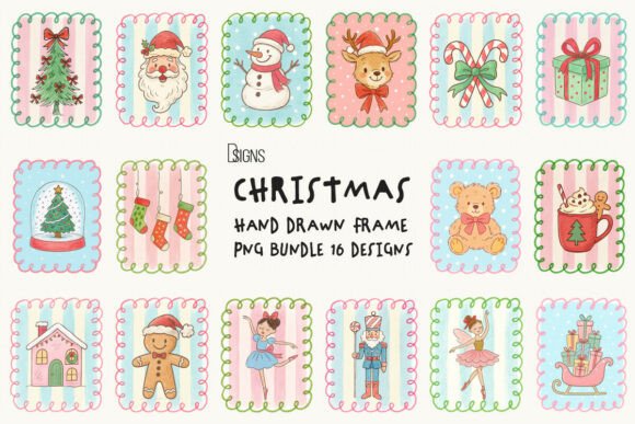 Review: Christmas Hand Drawn Frame Bundle Png Illustrations