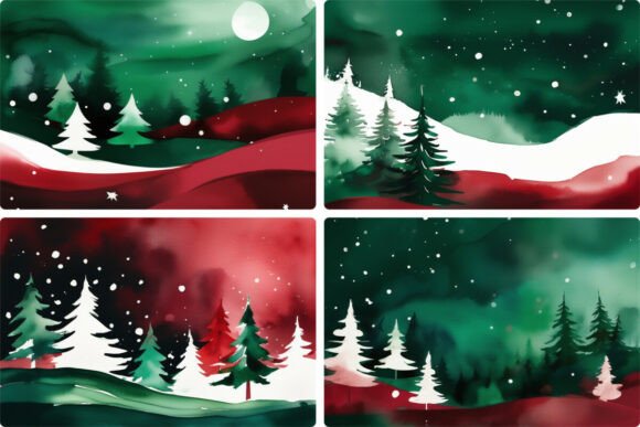 Reviewing Christmas Landscape, Watercolor for Real Embroidery