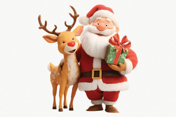Reviewing Christmas Santa Cute Deer PNG Clipart Illustrations