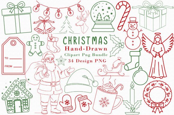Reviewing the Christmas Hand-Drawn Clipart Bundle
