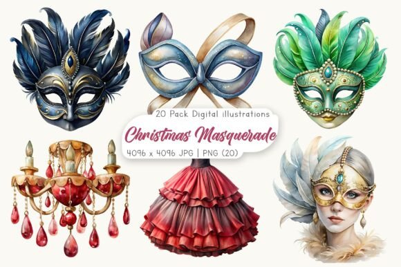 Reviewing Watercolor Christmas Masquerade Clipart for Embroidery