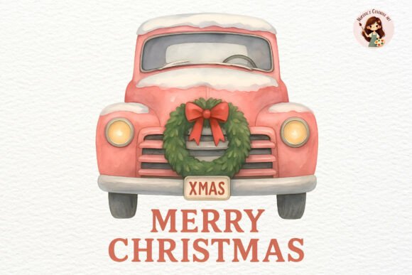 Reviewing Watercolor Christmas Truck PNG Clipart