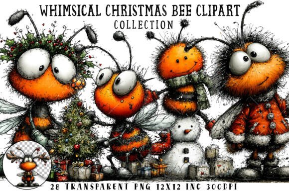 Reviewing Whimsical Christmas Bee Clipart for Embroidery