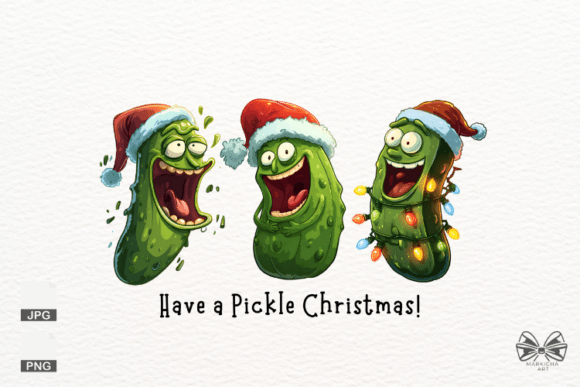 Santa Christmas Pickle Png Clipart Illustrations